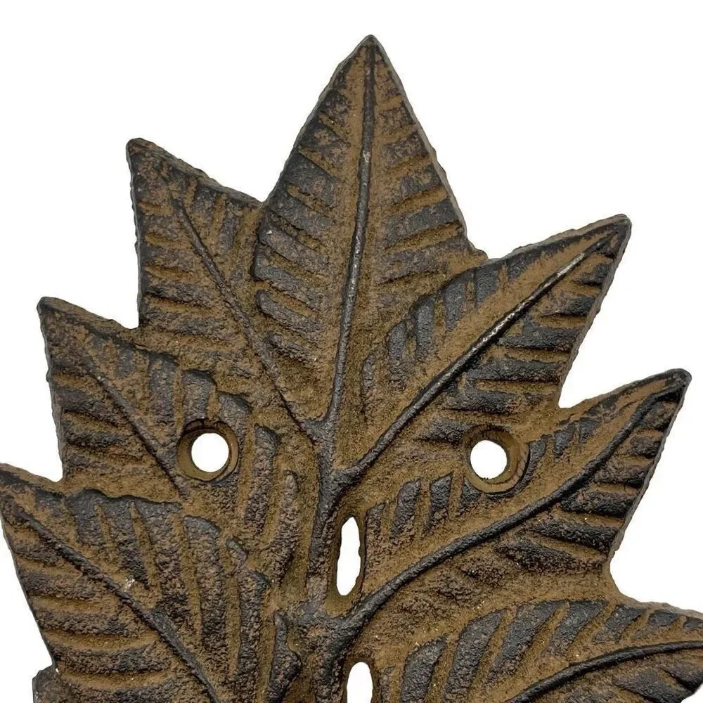 Metal Cast‎ Iron Leaf Wall Hook 6” X 4”